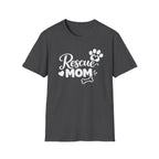 Rescue Mom T-Shirt — Dog Rescue Paw & Bone Tee for Pet Moms