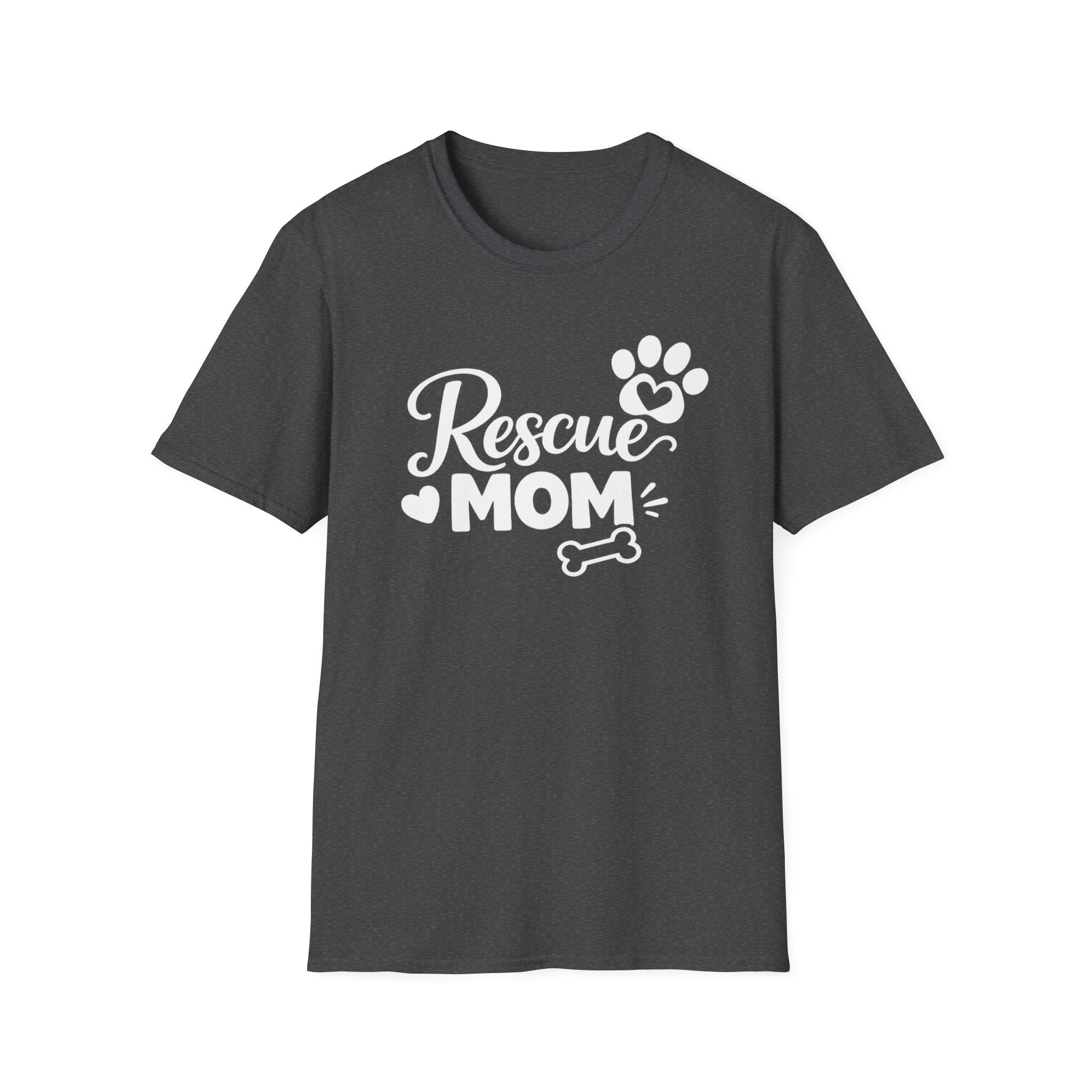 Rescue Mom T-Shirt — Dog Rescue Paw & Bone Tee for Pet Moms