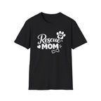 Rescue Mom T-Shirt — Dog Rescue Paw & Bone Tee for Pet Moms