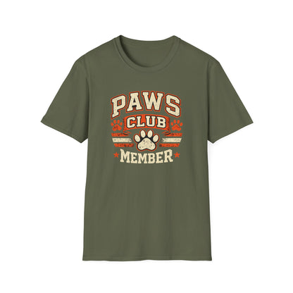Paws Club Member T-Shirt — Vintage Paw Print Tee for Dog Lovers