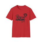 Rescue Mom T-Shirt — Cute Paw Print Dog Rescue Tee for Pet Moms