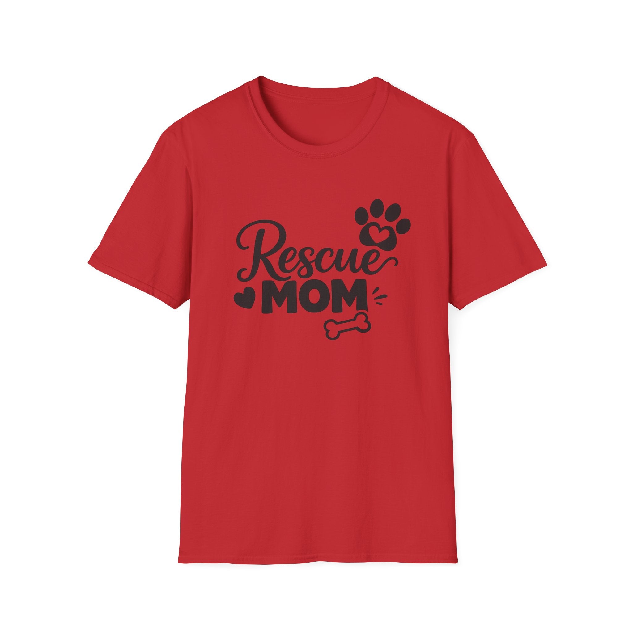 Rescue Mom T-Shirt — Cute Paw Print Dog Rescue Tee for Pet Moms