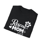 Rescue Mom T-Shirt — Dog Rescue Paw & Bone Tee for Pet Moms