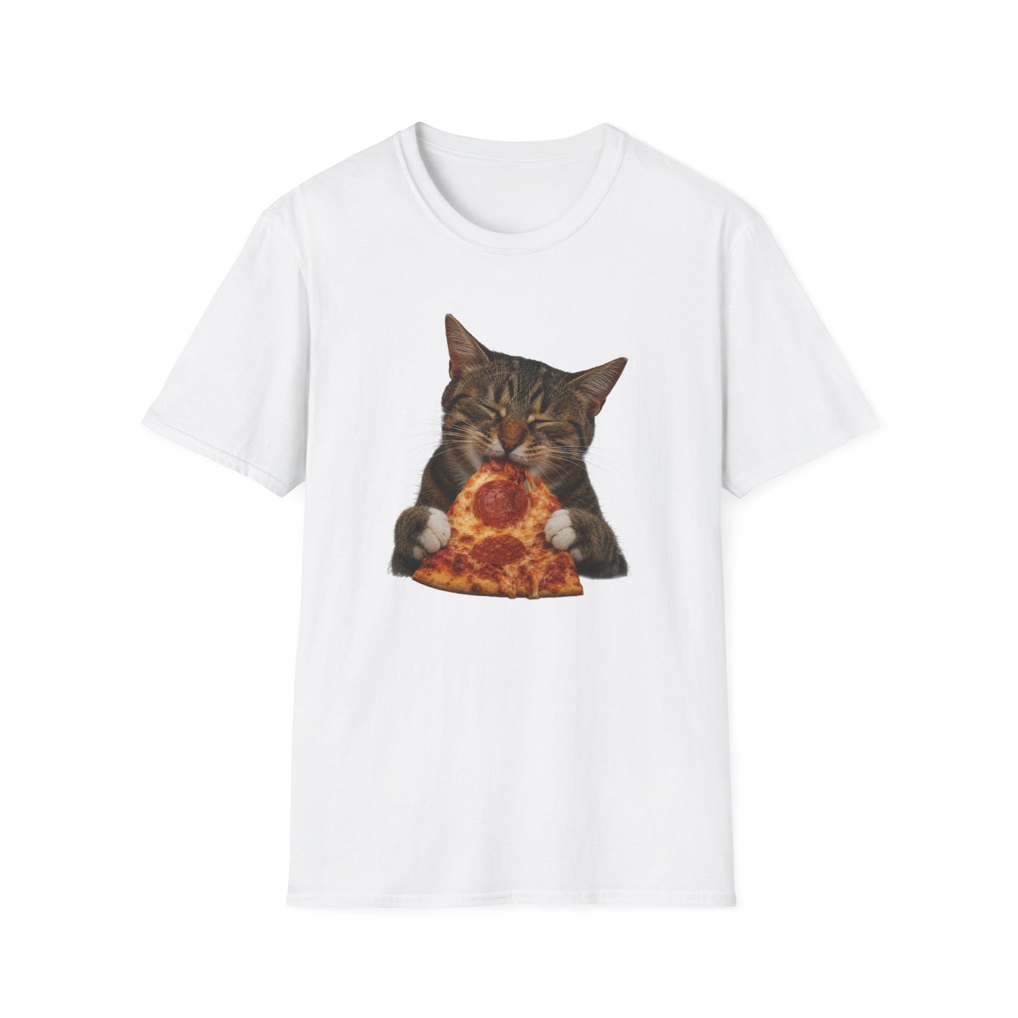 Cat Eating Pizza T-Shirt — Cute Pizza-Loving Cat Graphic Tee