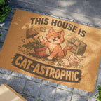 Doormat — "This House Is Cat-Astrophic" Funny Cat Welcome Mat
