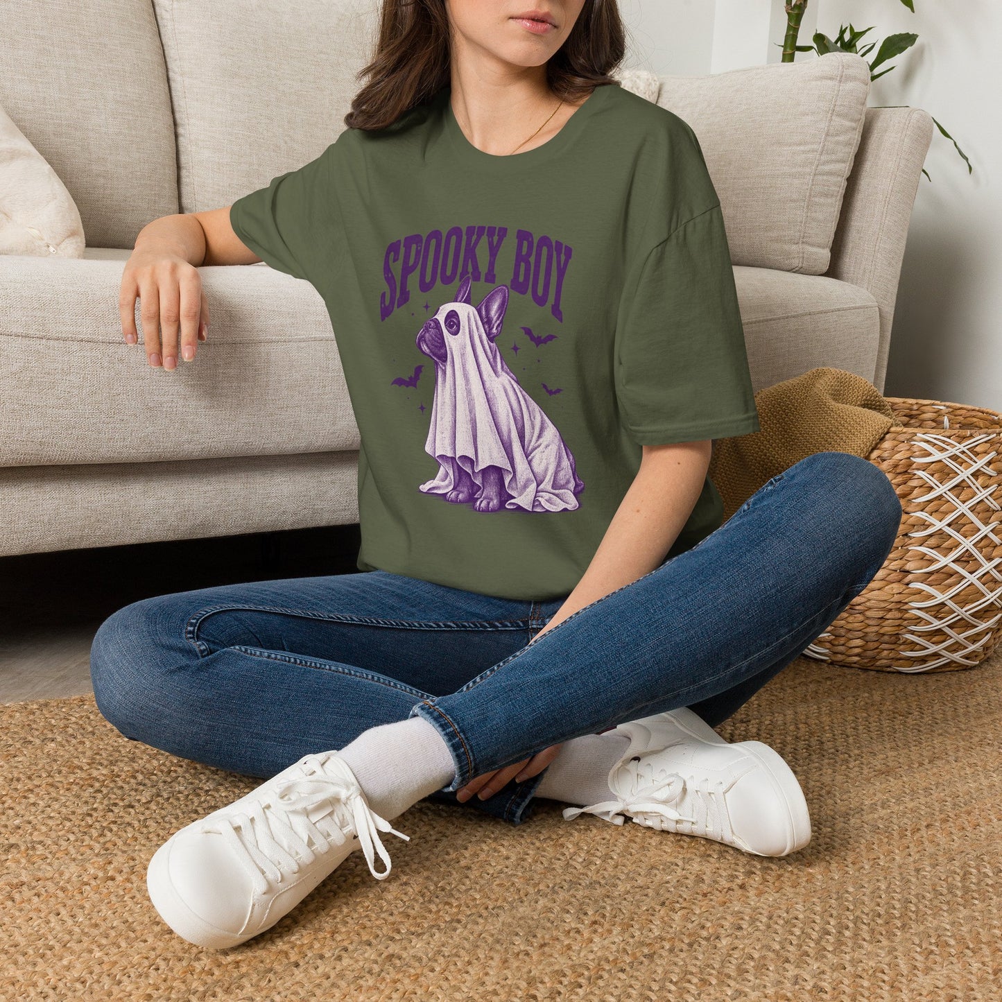 Spooky Boy T‑Shirt — Cute Ghost French Bulldog Halloween Tee