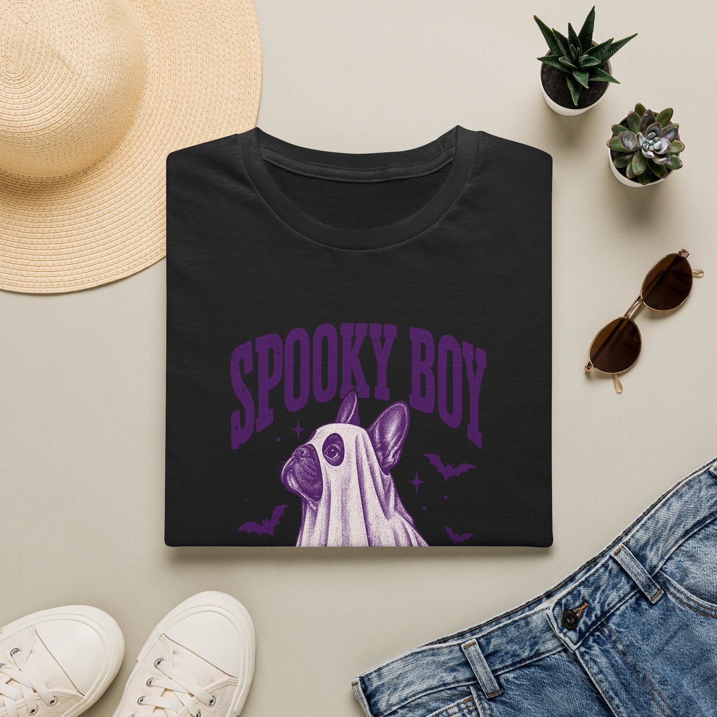 Spooky Boy T‑Shirt — Cute Ghost French Bulldog Halloween Tee