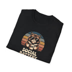 Social Battery Low Cat Retro Graphic T-Shirt