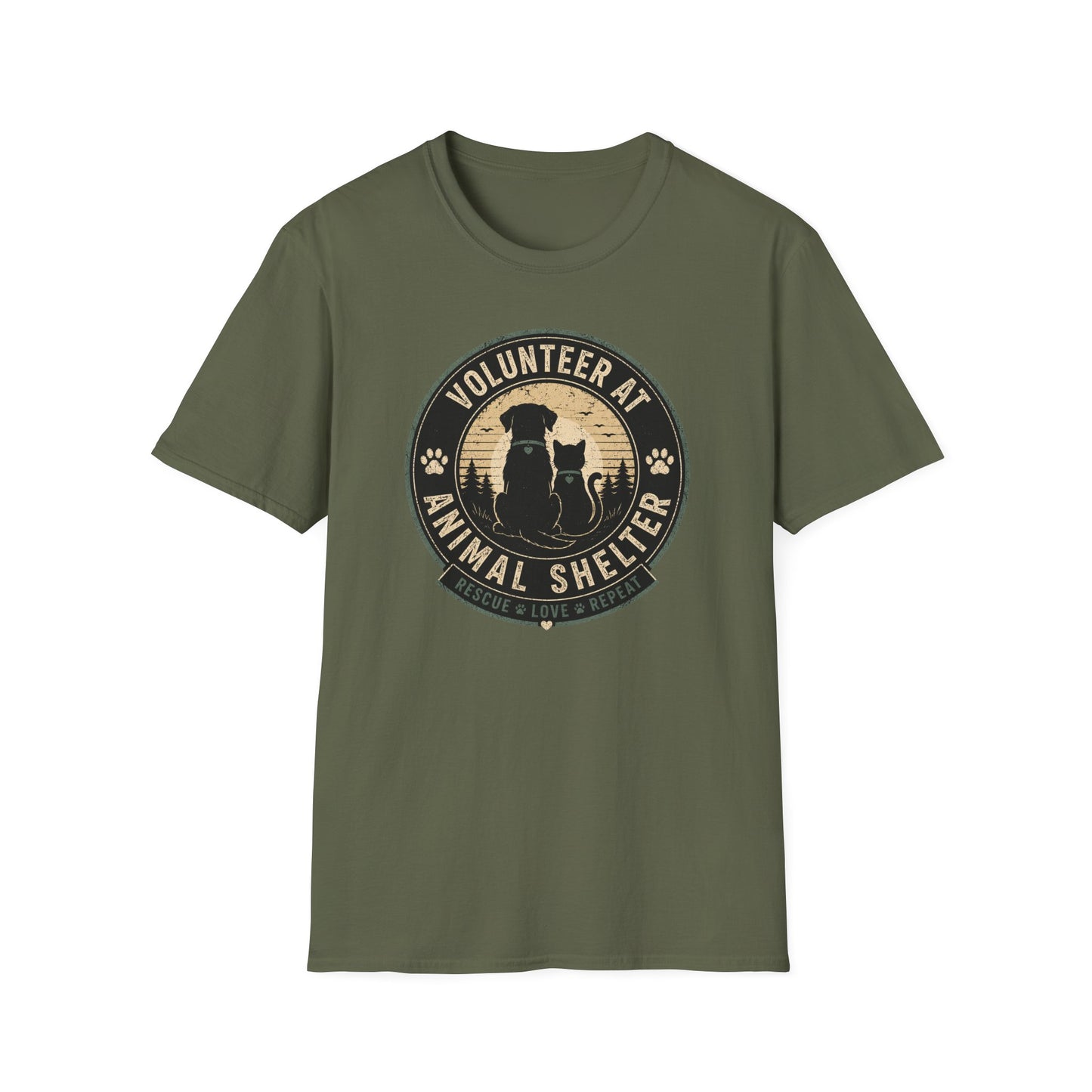 Volunteer at Animal Shelter T-Shirt — Rescue Pet Lover Tee
