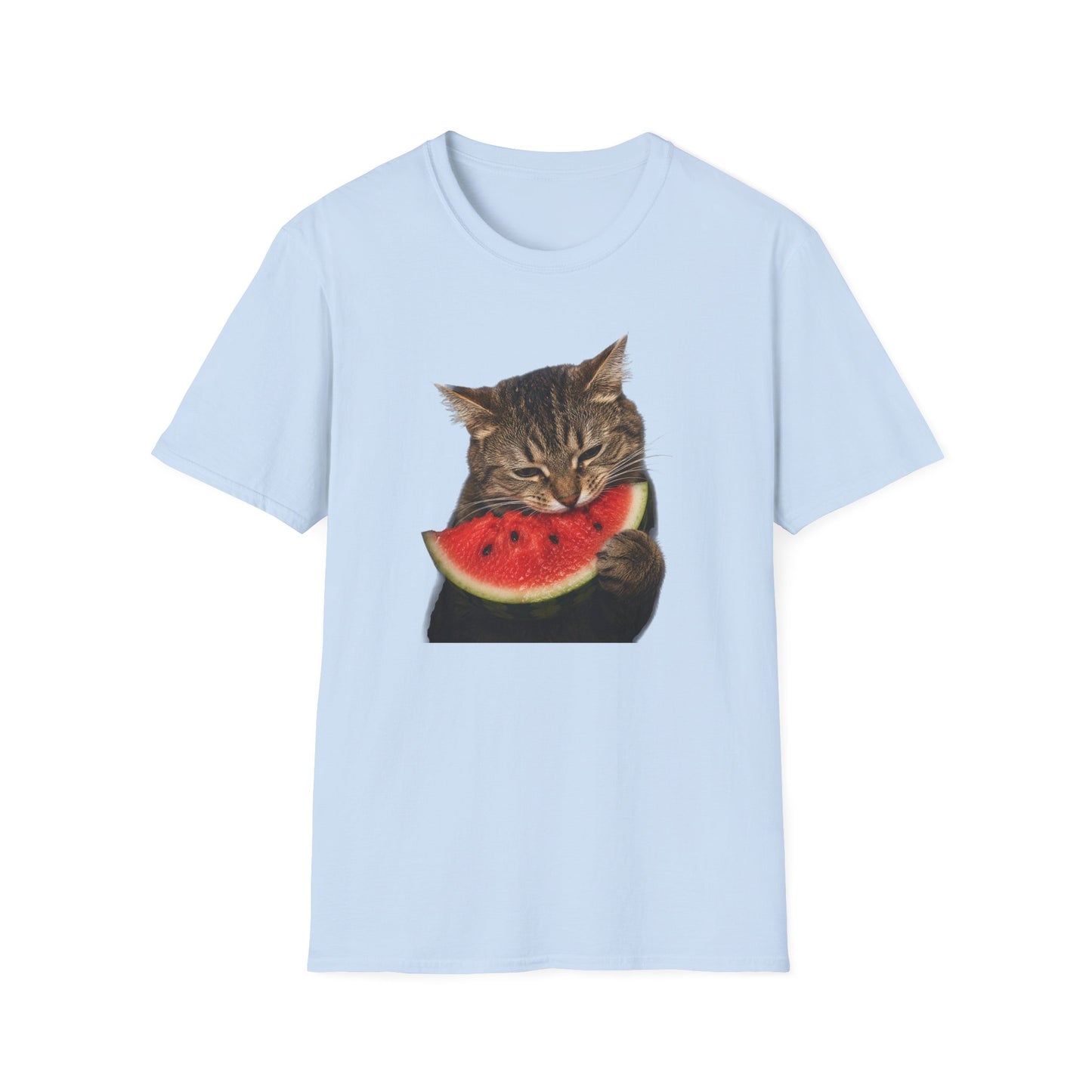Cat Eating Watermelon T‑Shirt — Cute Summer Cat Graphic Tee