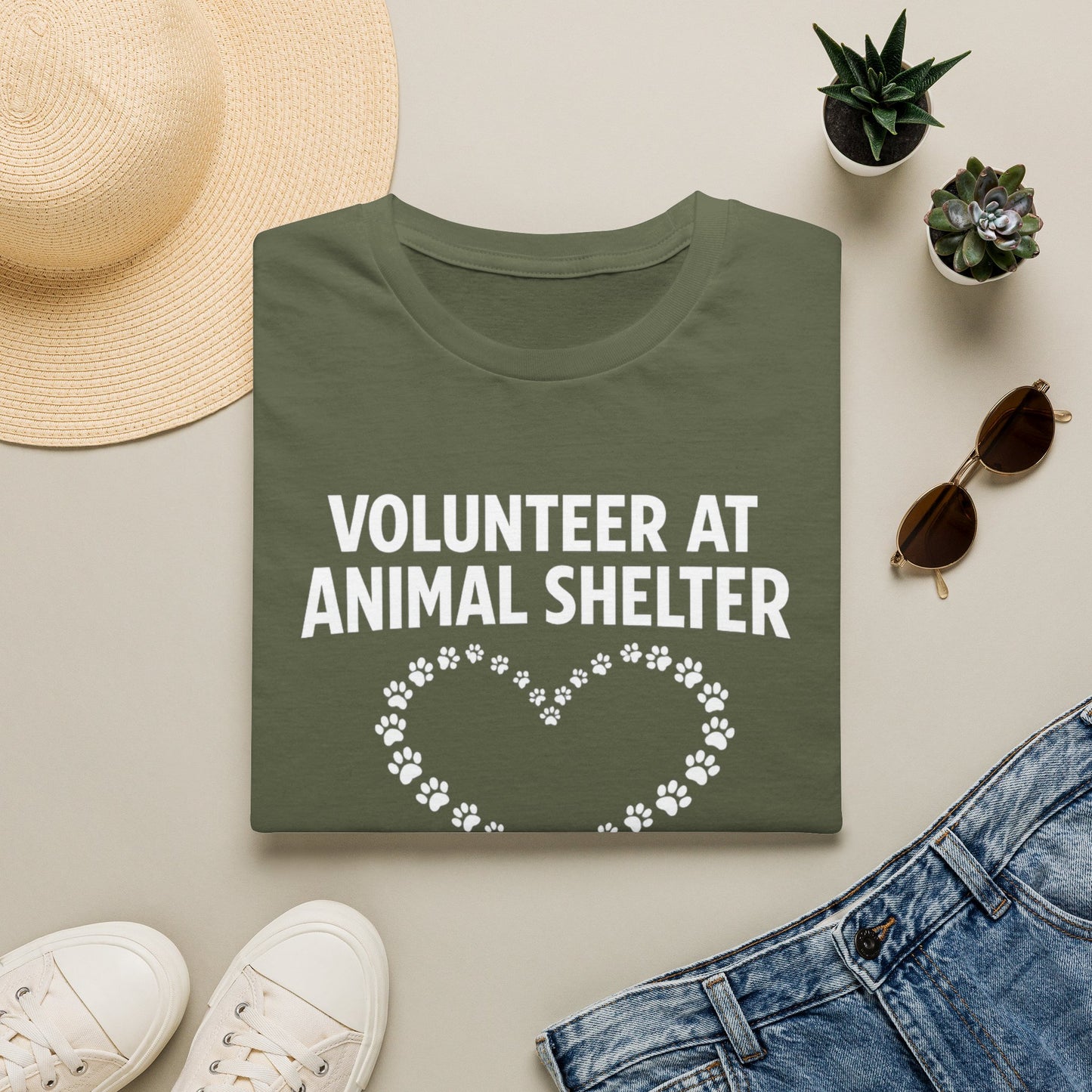Volunteer at Animal Shelter T-Shirt — Paw Heart Rescue Volunteer Tee