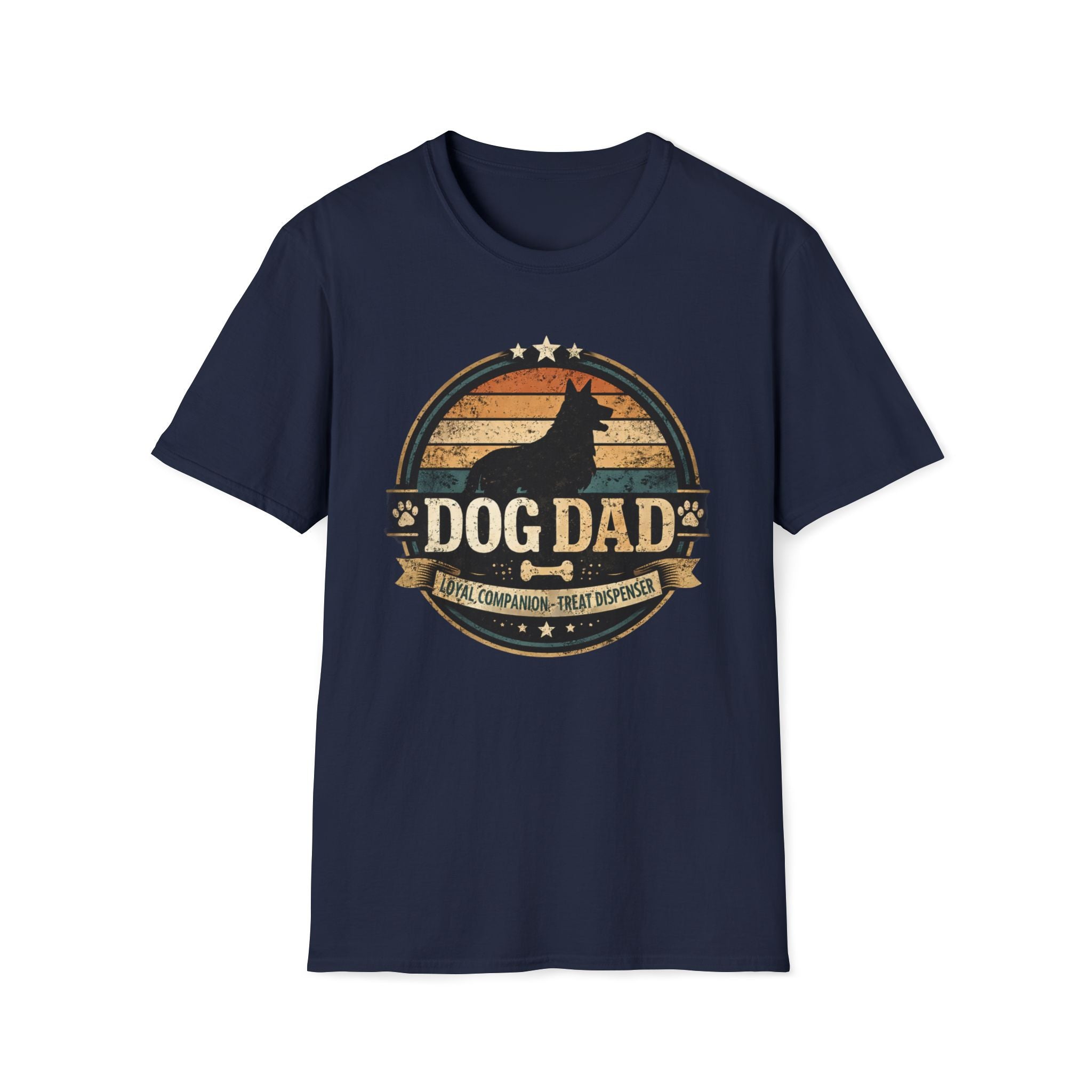 Dog Dad T-Shirt — Vintage Silhouette "Dog Dad" Graphic Tee for Pet Lovers
