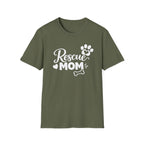 Rescue Mom T-Shirt — Dog Rescue Paw & Bone Tee for Pet Moms