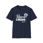 Rescue Mom T-Shirt — Dog Rescue Paw & Bone Tee for Pet Moms