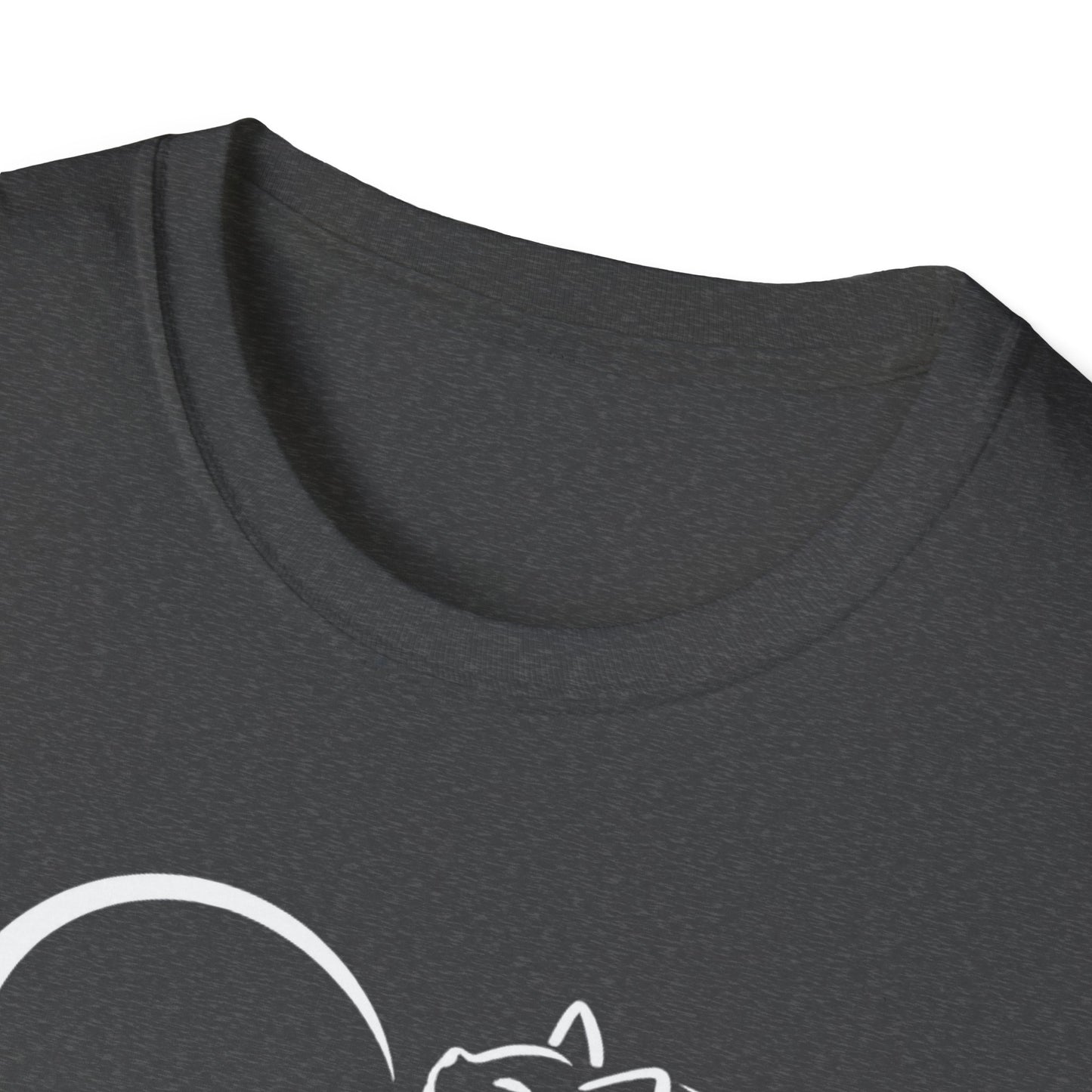 Cat Heart T-Shirt — Minimal Silhouette Cat Lover Tee