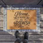 Doormat — "Home is Where the Paws Are" Pet Welcome Mat