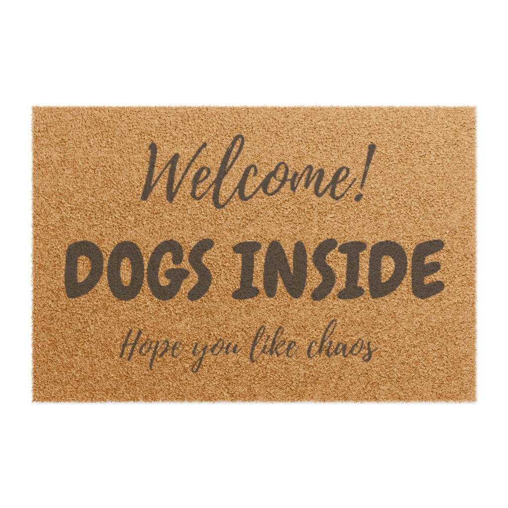 Doormat — "Welcome! Dogs Inside" Coir Welcome Mat for Dog Lovers