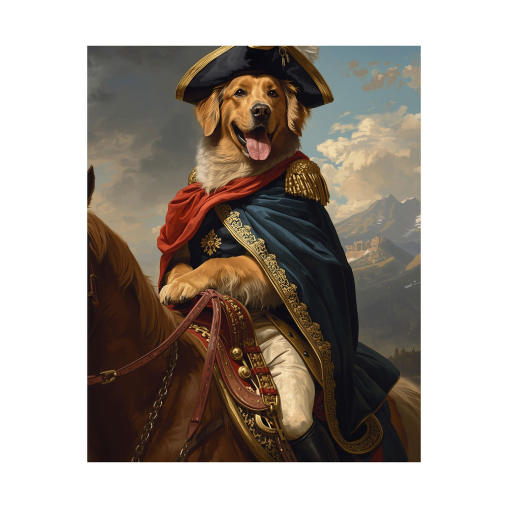 Golden Retriever Napoléon Portrait Matte Poster — Regal Pet Wall Art