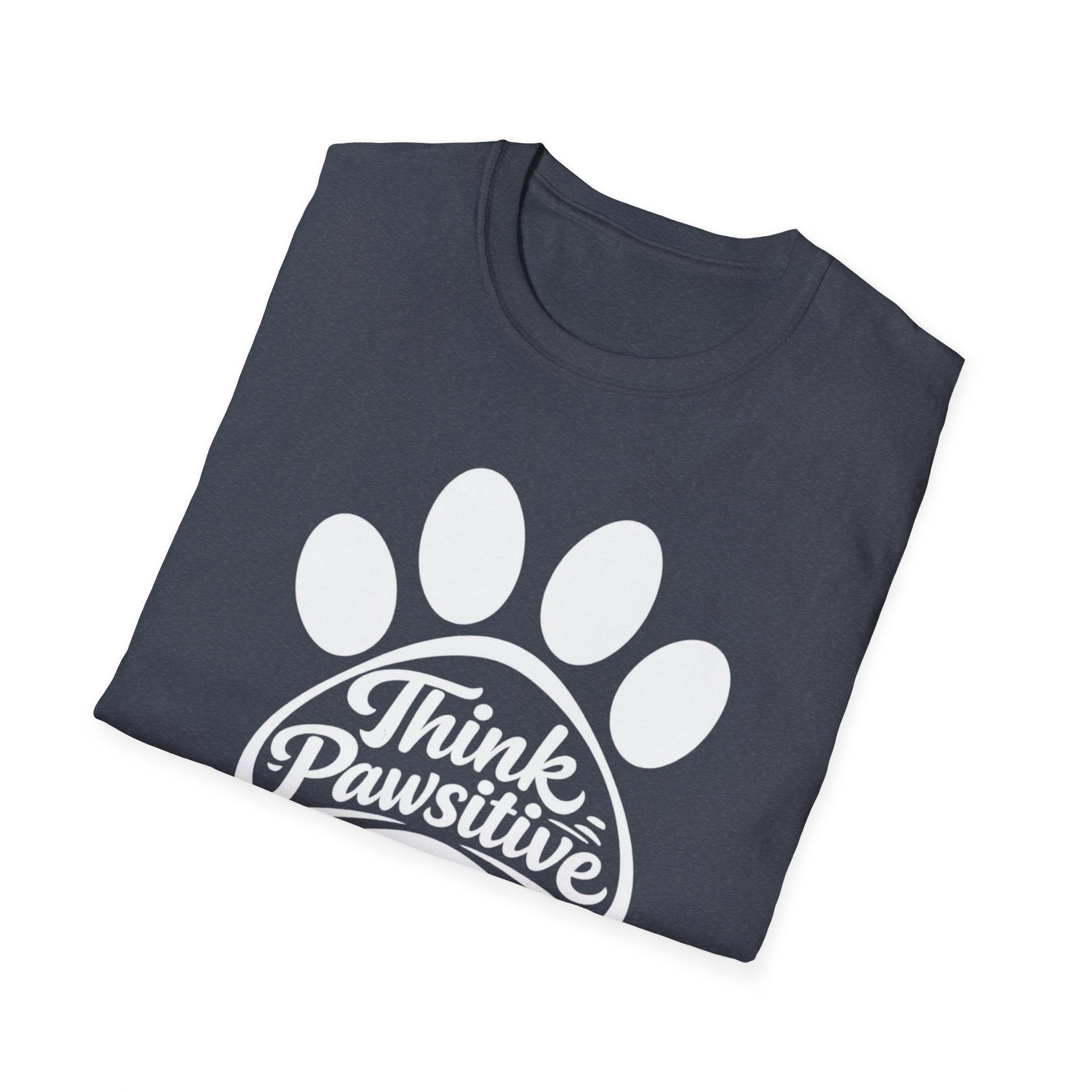 Think Pawsitive Paw Print T-Shirt — Positive Pet Lover Tee