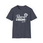 Rescue Mom T-Shirt — Dog Rescue Paw & Bone Tee for Pet Moms