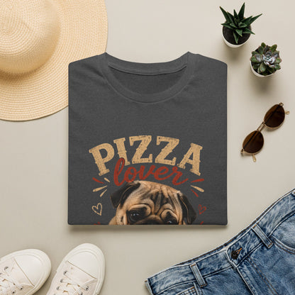 Pizza Lover Pug T-Shirt — Cute Dog & Pizza Graphic Tee for Pet and Food Fans