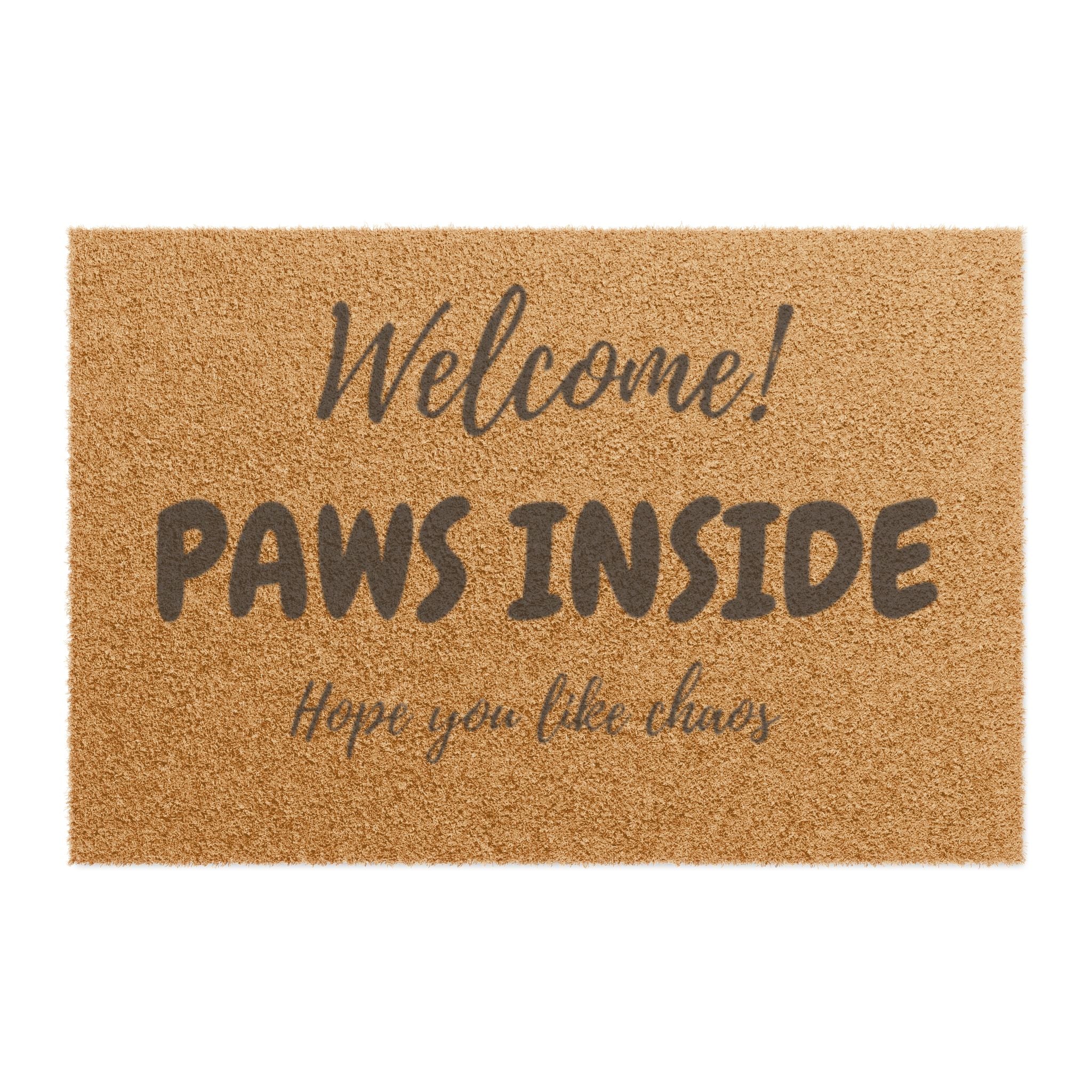 Welcome! PAWS INSIDE Doormat — Funny Pet-Friendly Welcome Mat