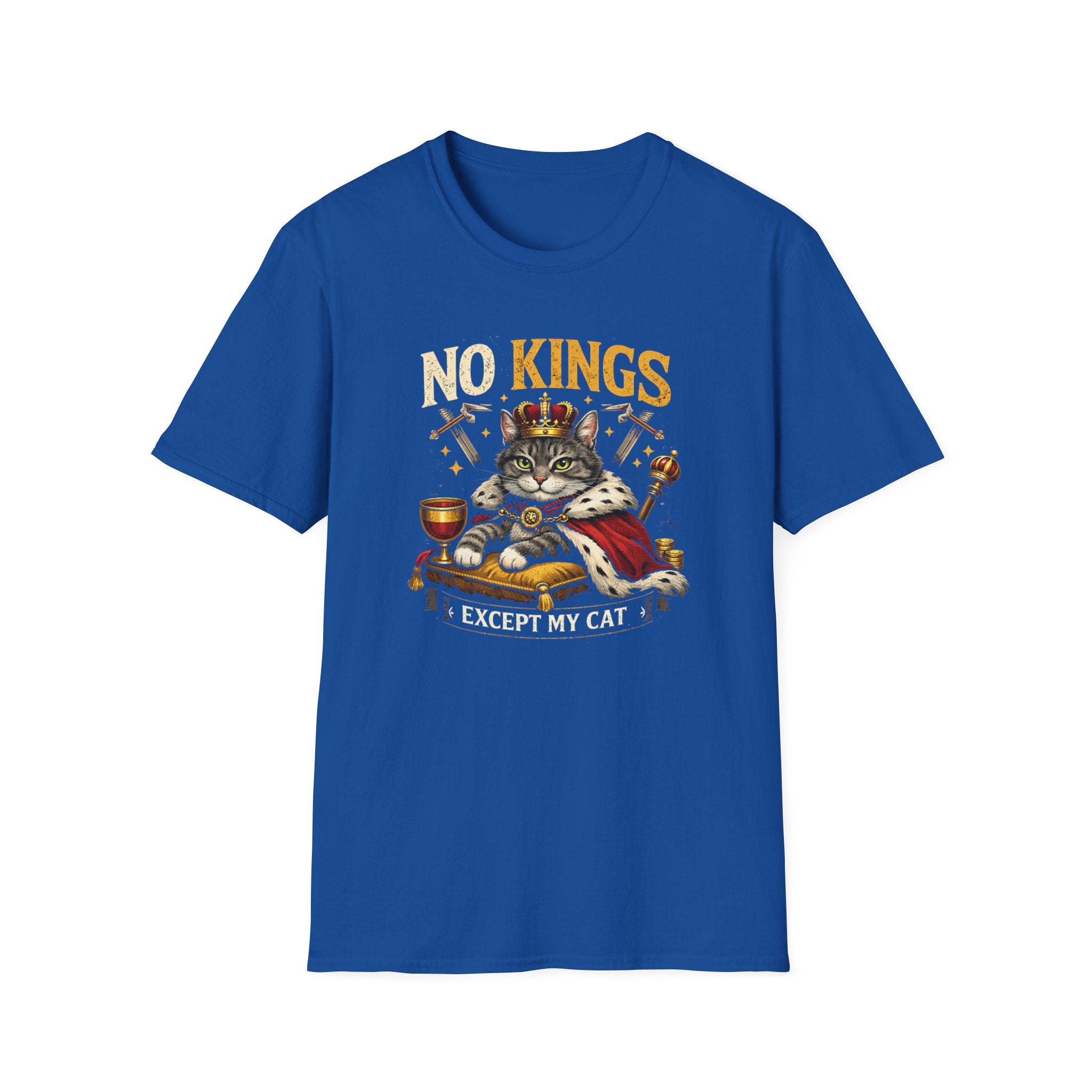 No Kings Except My Cat T-Shirt — Funny Cat Royalty Tee for Cat Lovers