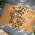 Meowdy Y'all Doormat - Cowboy Cat Welcome Mat