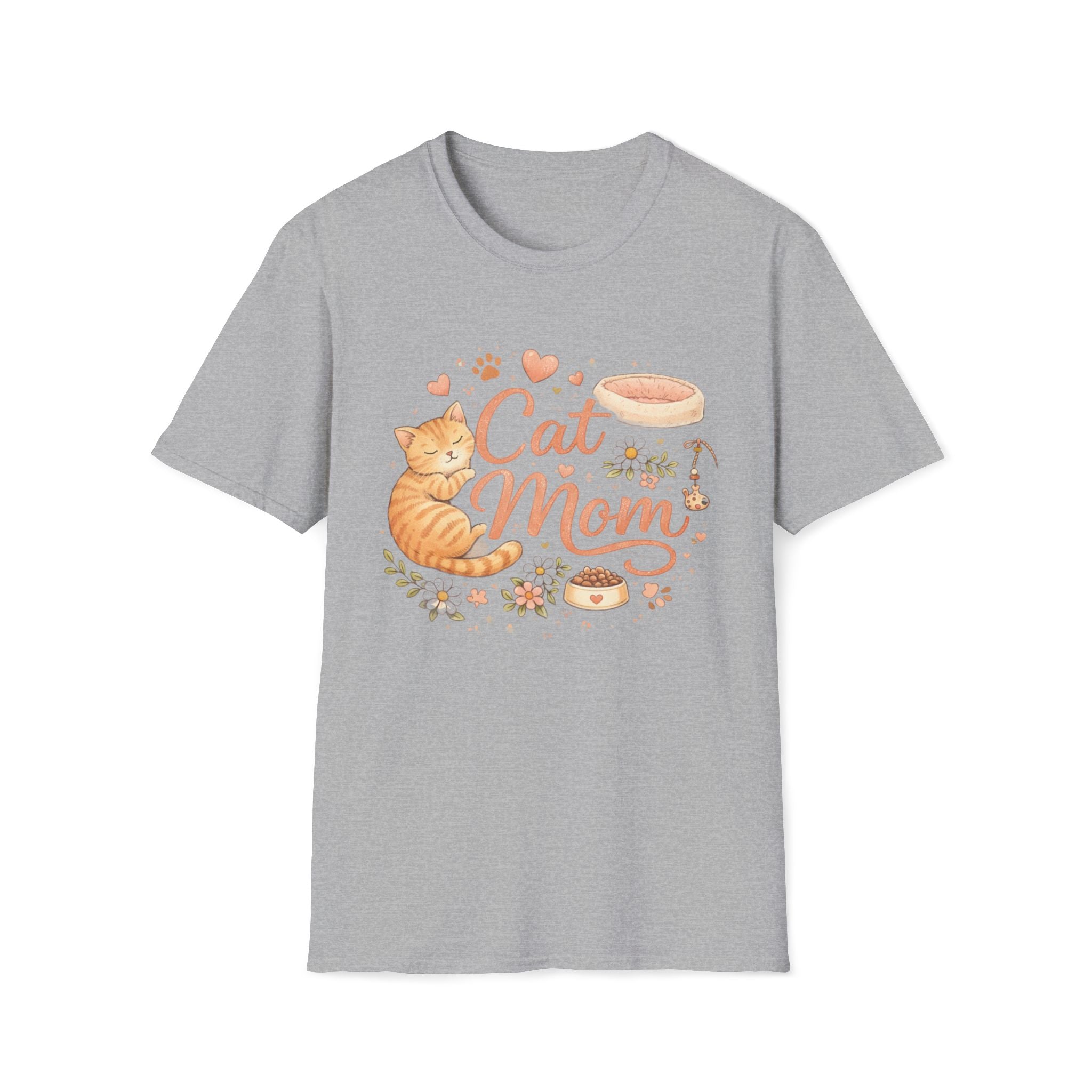Cat Mom T-Shirt — Cute Orange Tabby Graphic Tee for Cat Lovers