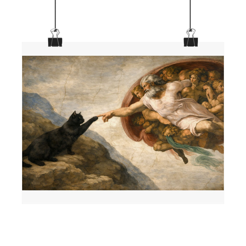 Creation of Cat: Matte Horizontal Art Poster