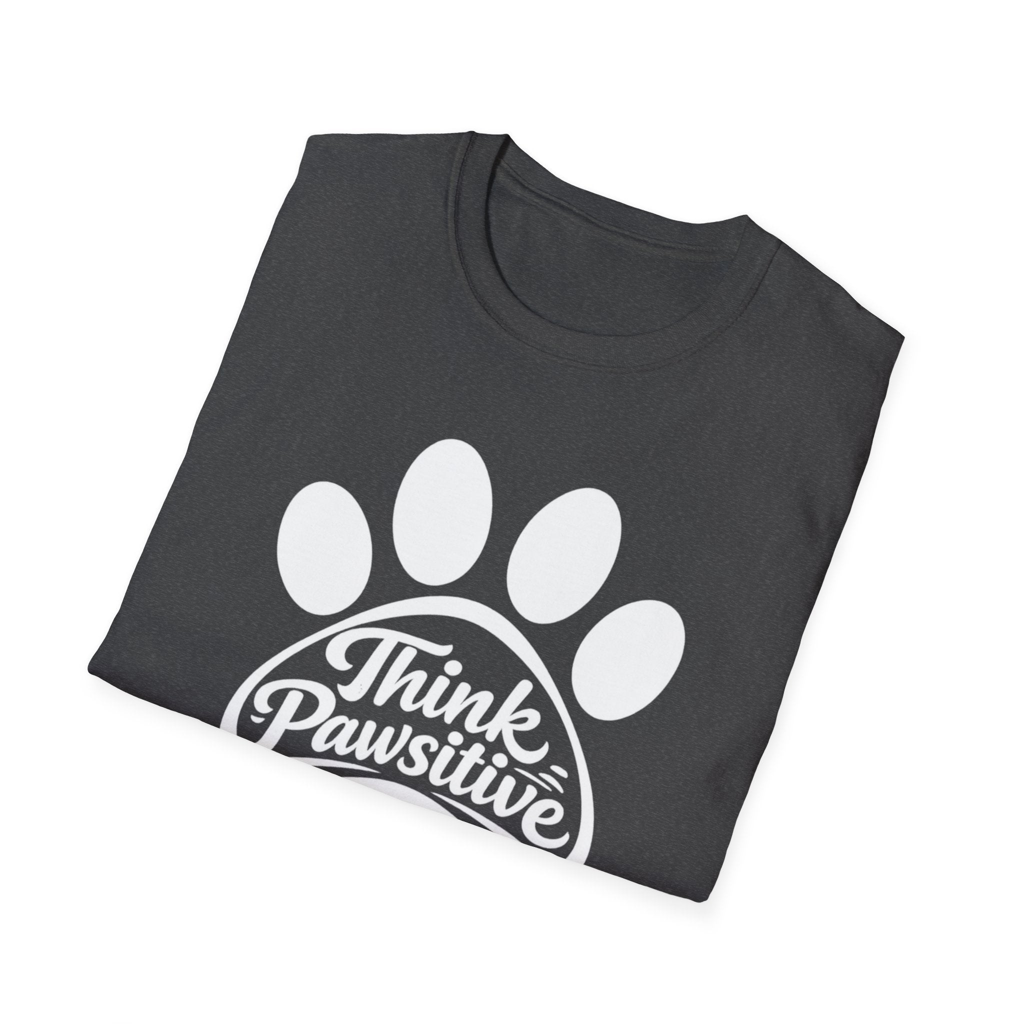 Think Pawsitive Paw Print T-Shirt — Positive Pet Lover Tee