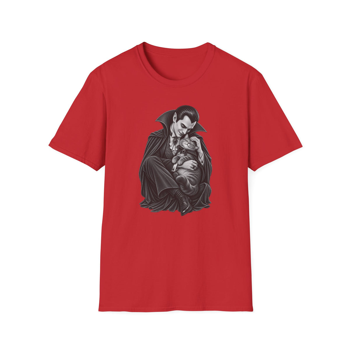 Vampire & Kitty Tee  Cute Gothic Dracula Cat Graphic T-Shirt