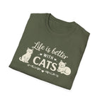 Life Is Better With Cats T-Shirt — Cute Cat Lover Tee