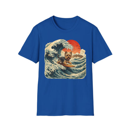 Yorkshire Terrier Wave T-Shirt — Japanese Wave Surf Dog Graphic Tee