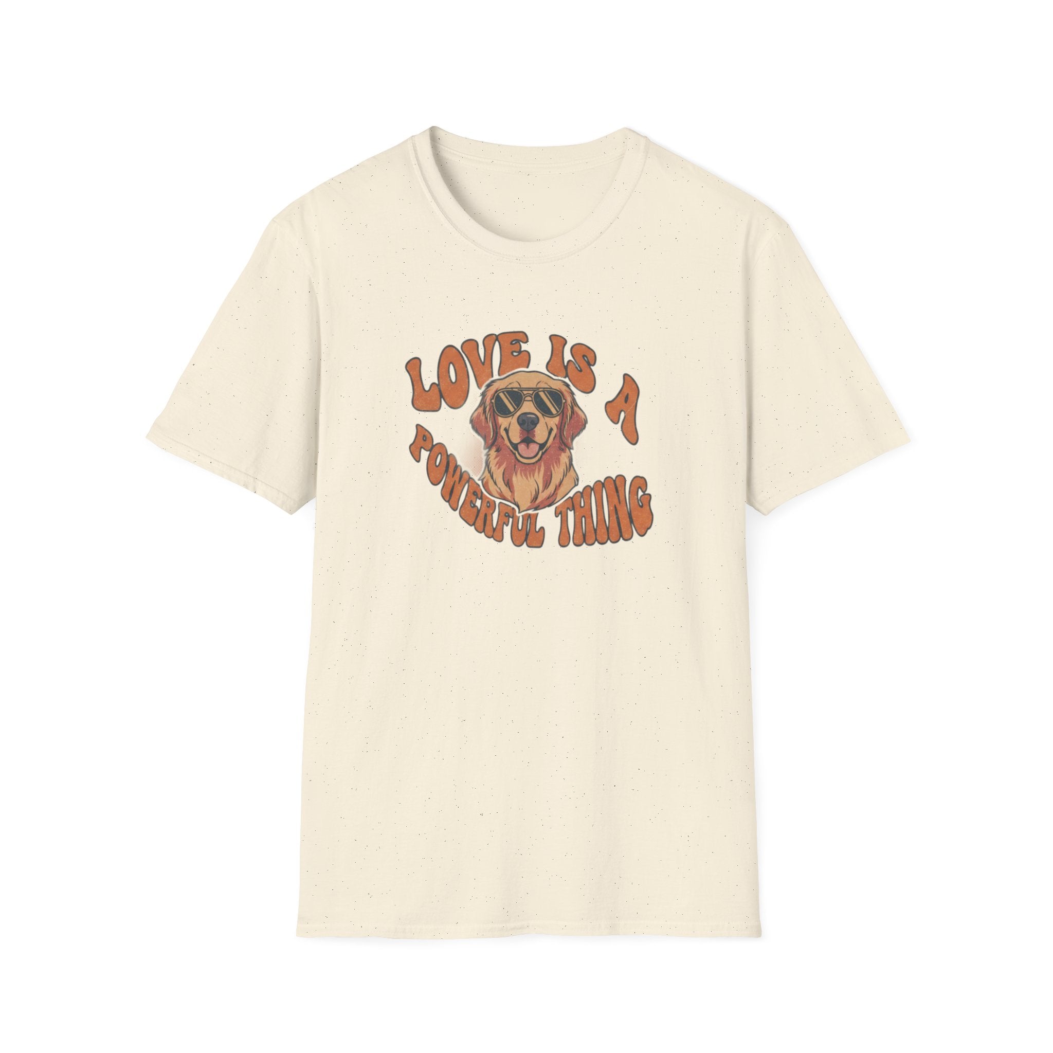 T-Shirt — "Love Is a Powerful Thing" Golden Retriever Graphic Tee