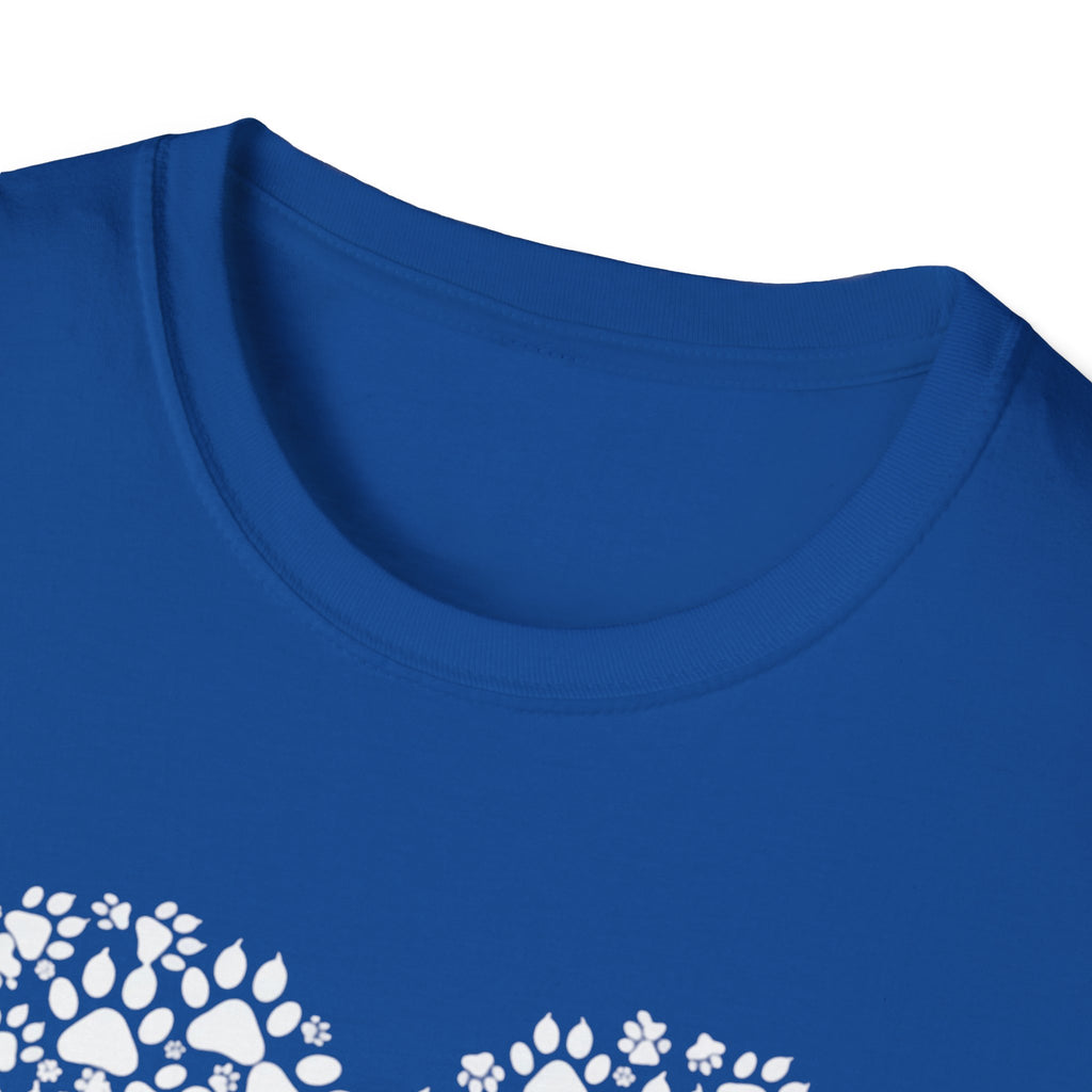 Paw Heart T-Shirt — White Doodle Paw Heart Graphic Tee