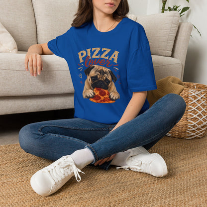 Pizza Lover Pug T-Shirt — Cute Dog & Pizza Graphic Tee for Pet and Food Fans