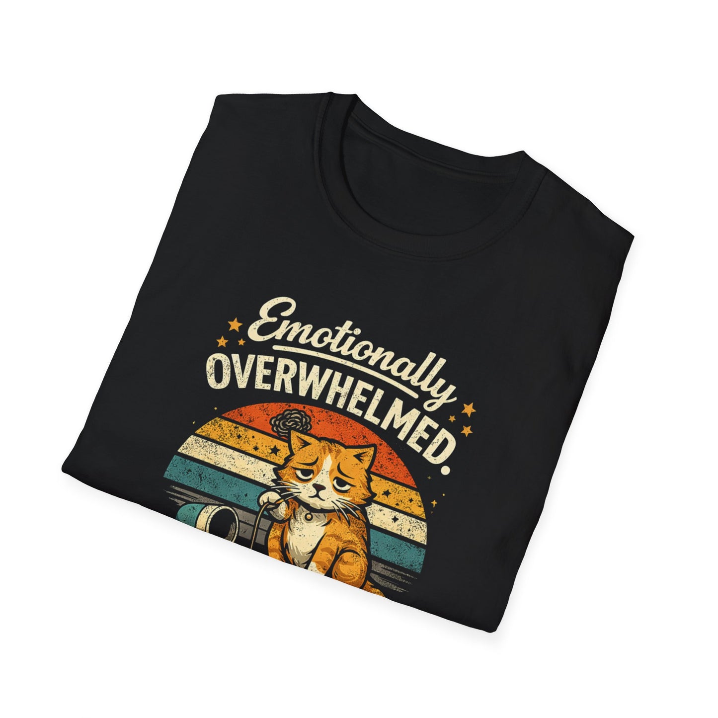 T-Shirt — "Emotionally Overwhelmed, Cat Still Wants Attention" Cute Vintage Cat Tee