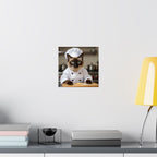 Chef Cat Poster — Cute Siamese Cat in Chef Outfit Matte Vertical Wall Art