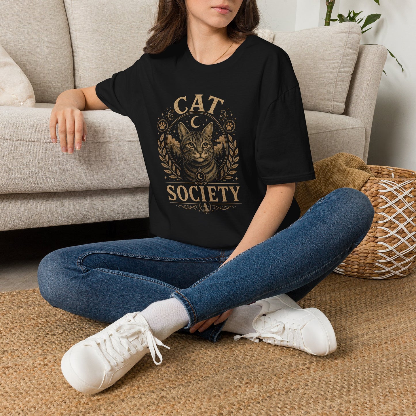 Cat Society T-Shirt — Vintage Cat Crest Graphic Tee