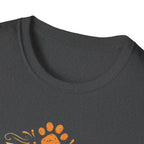 Live Love Meow T-Shirt — Cute Cat Paw Graphic Tee for Cat Lovers