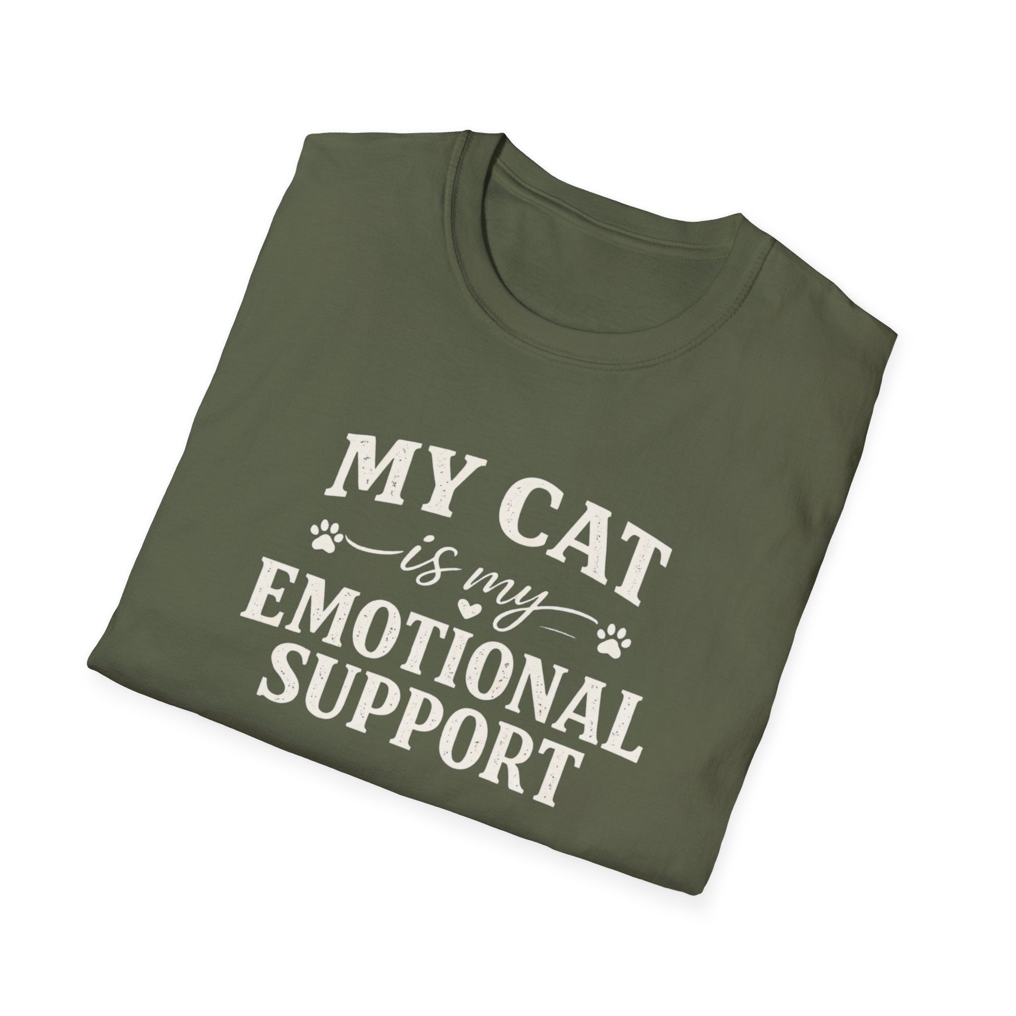 Cat Emotional Support T-Shirt — "My Cat Is My Emotional Support" Graphic Tee