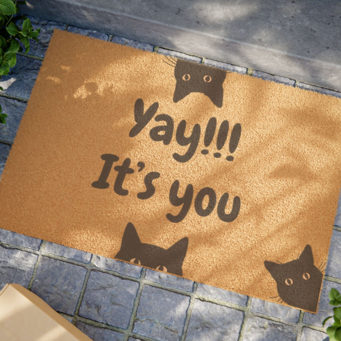 Doormat - "Yay!!! It’s You" Cat Welcome Mat