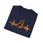 Dog Heartbeat T-Shirt — Neon Dog ECG Graphic Tee