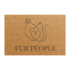 Doormat — 'Fur People' Pet Welcome Mat with Cat & Dog Heart Design