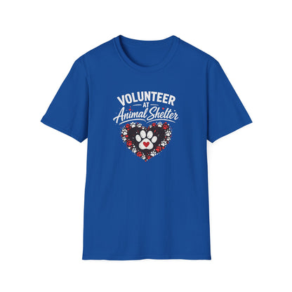 Volunteer at Animal Shelter T-Shirt — Paw Heart Rescue Volunteer Tee