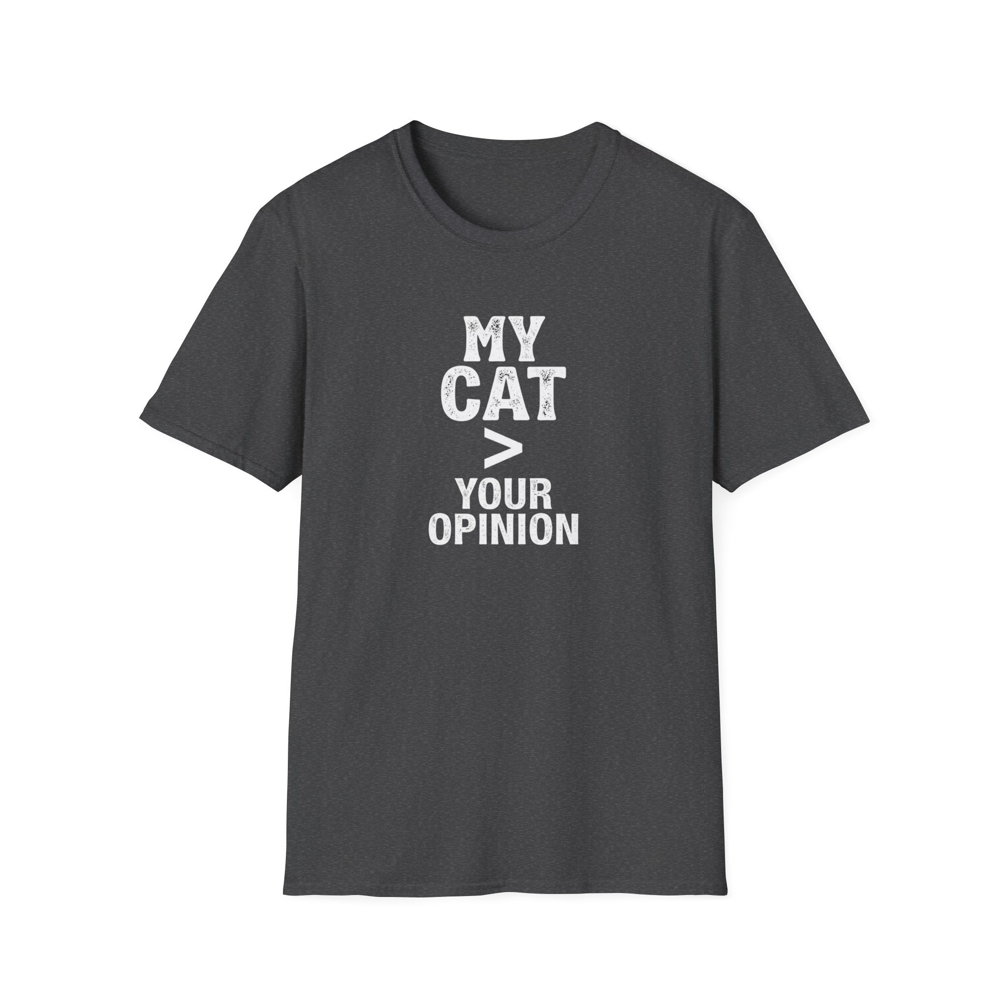 Cat Lover T‑Shirt — "My Cat > Your Opinion" Funny Pet Apparel