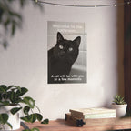 Funny Black Cat Bathroom Poster — "Welcome to the bathroom... A cat will be with you in a few moments" Matte Vertical Print