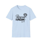 Rescue Mom T-Shirt — Cute Paw Print Dog Rescue Tee for Pet Moms
