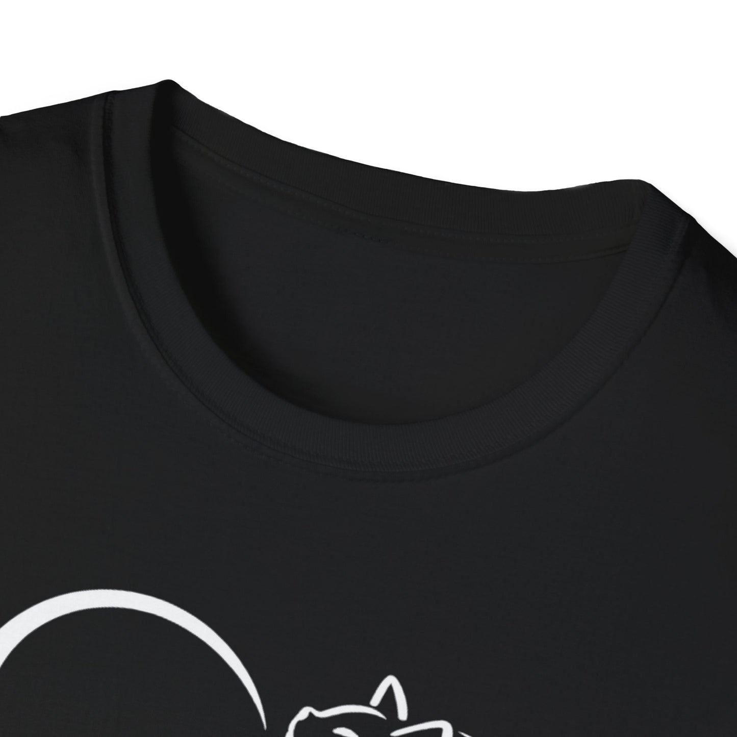 Cat Heart T-Shirt — Minimal Silhouette Cat Lover Tee